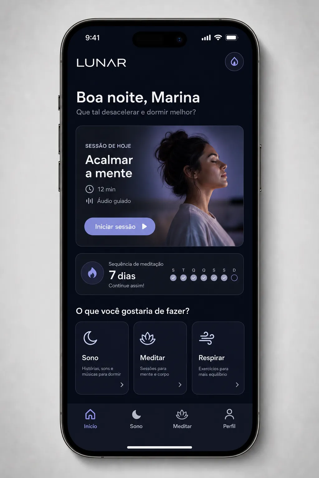 Lunar — Meditacao e sono